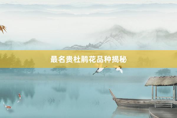 最名贵杜鹃花品种揭秘