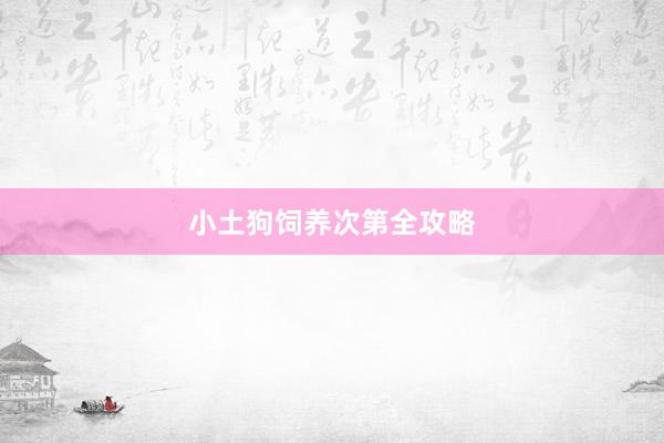 小土狗饲养次第全攻略